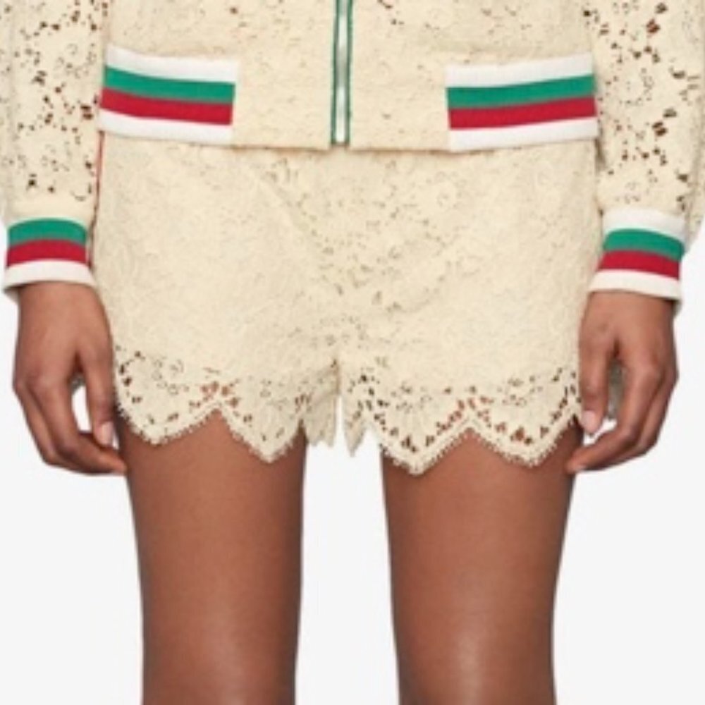 GUCCI FLOWER LACE SHORTS - Picture 6 of 8